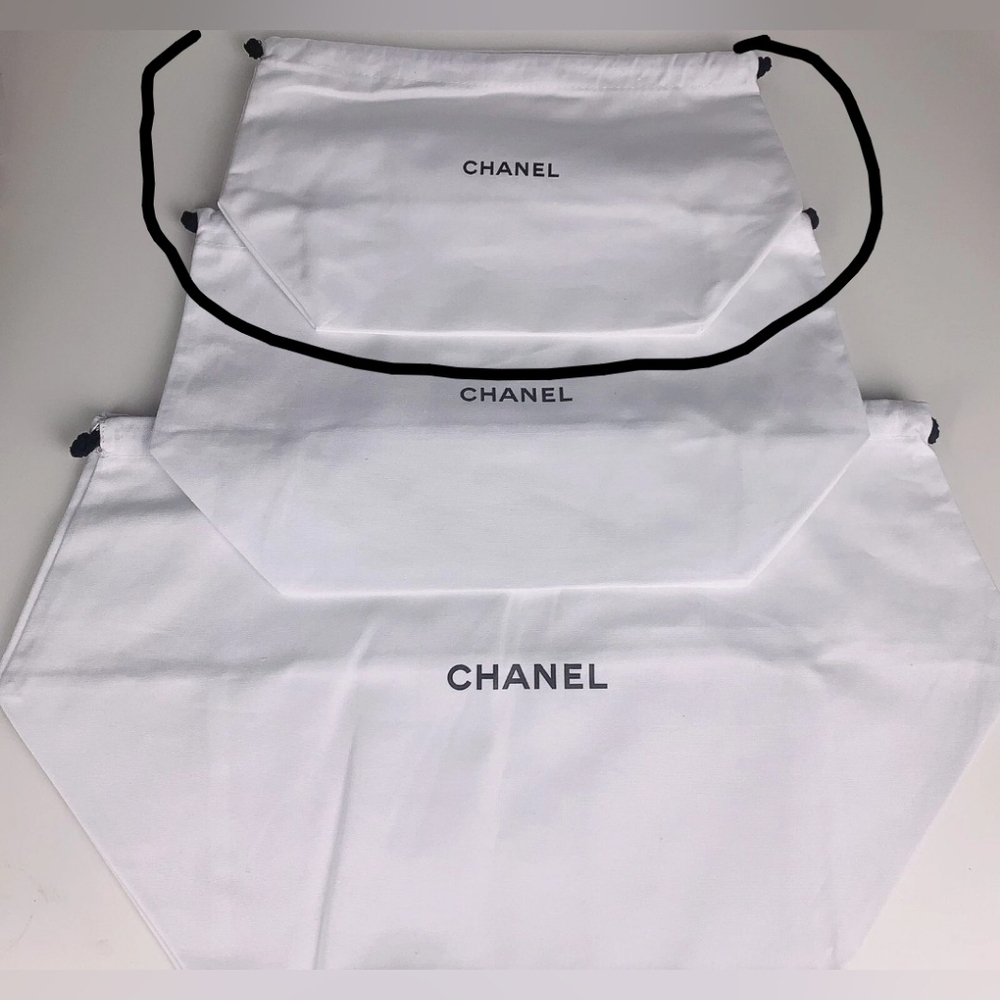 CHANEL Beauty Small Organic Cotton Drawstring Dust Bag | 10"x6"x4" NEW AUTHENTIC - Picture 2 of 7